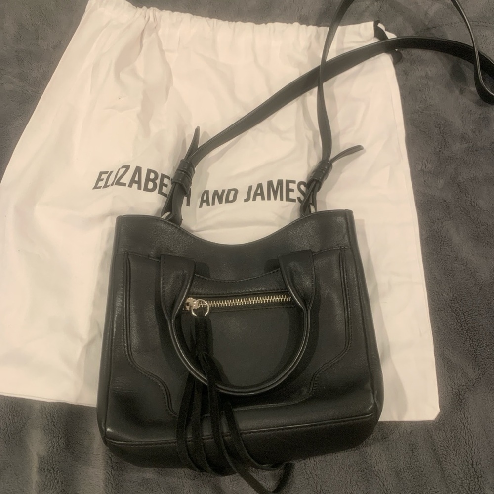 Elizabeth and James Black Leather Bag